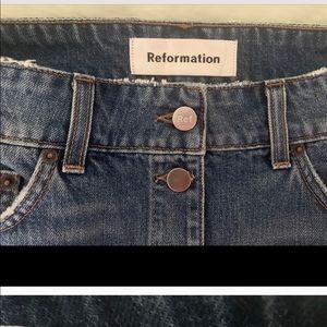 Reformation denim skirt